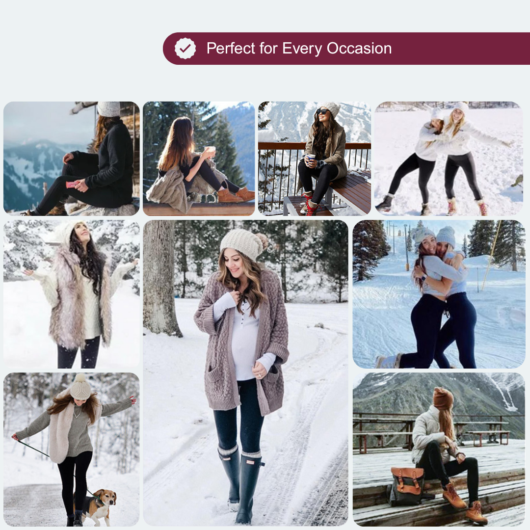 3D leggings lined with fleece | Footless.