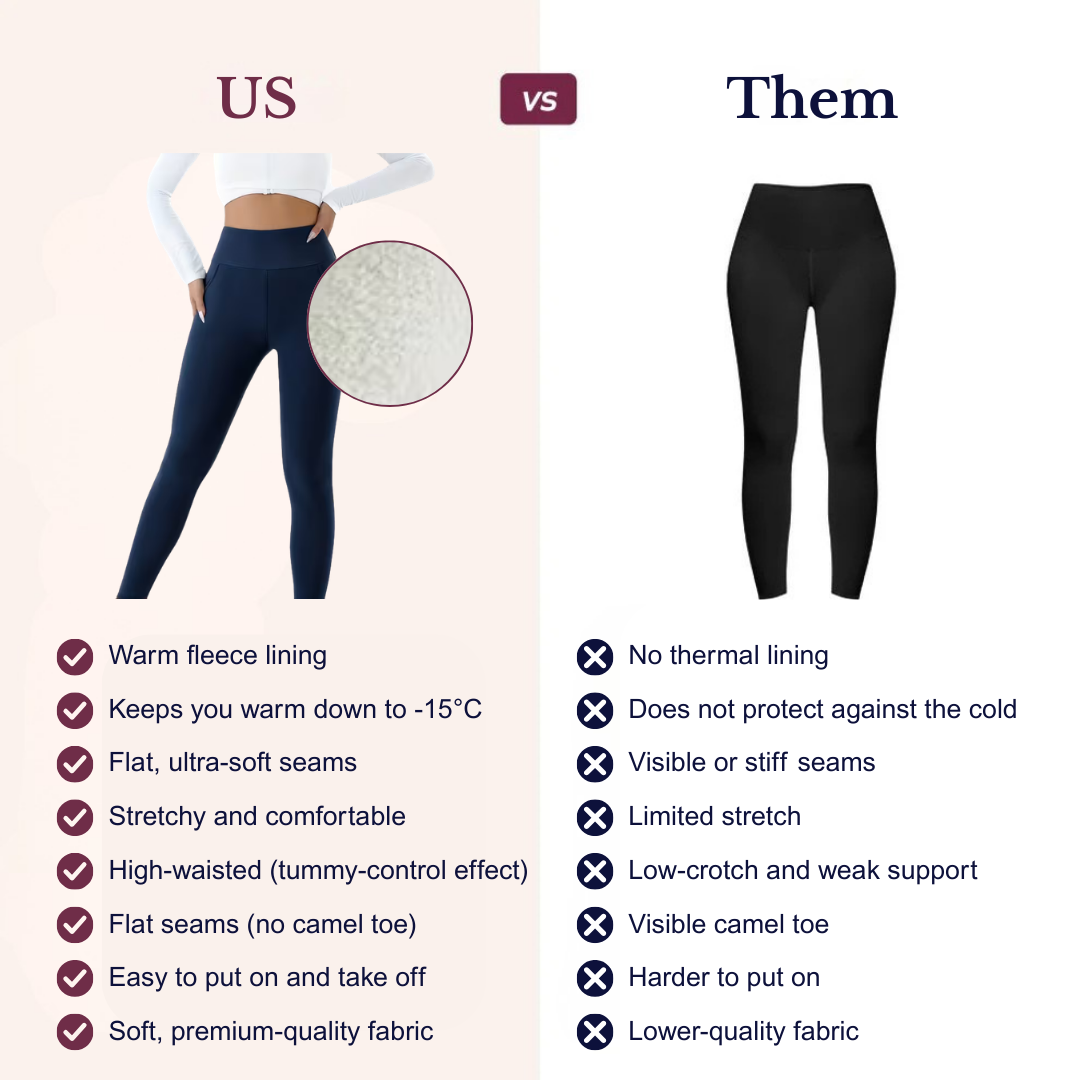 3D leggings lined with fleece | Footless.