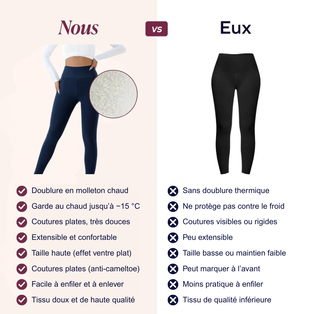 3D fleece-lined leggings | Footless