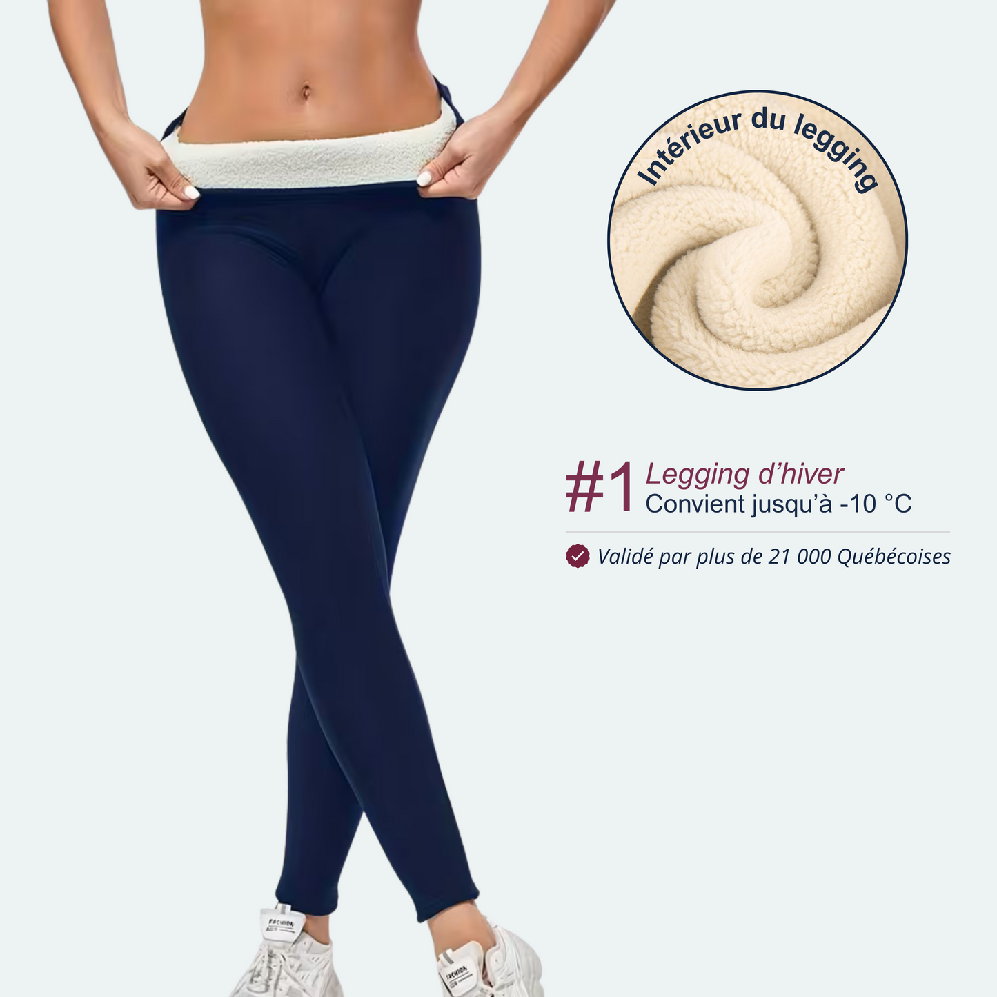 3D fleece-lined leggings | Footless