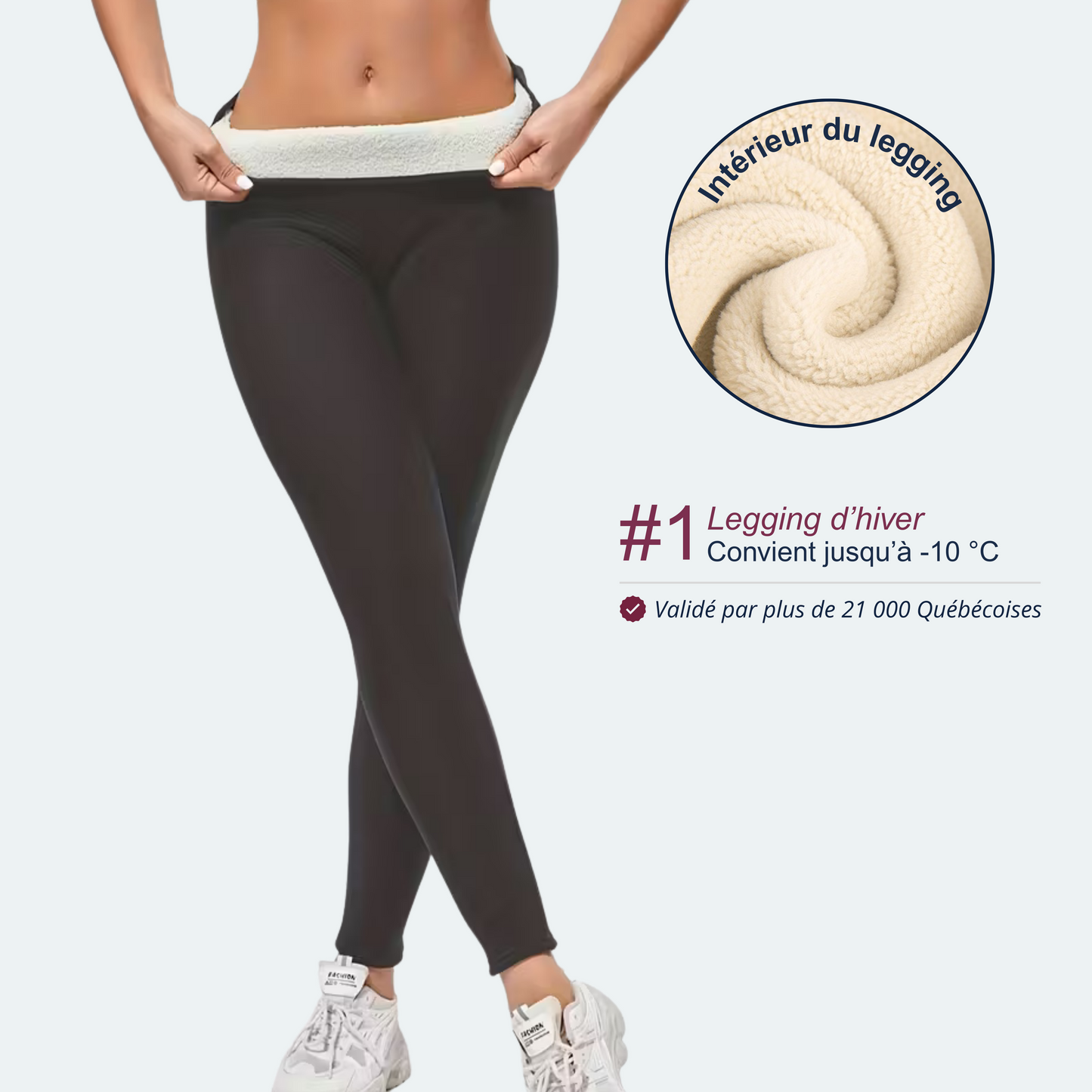 3D fleece-lined leggings | Footless