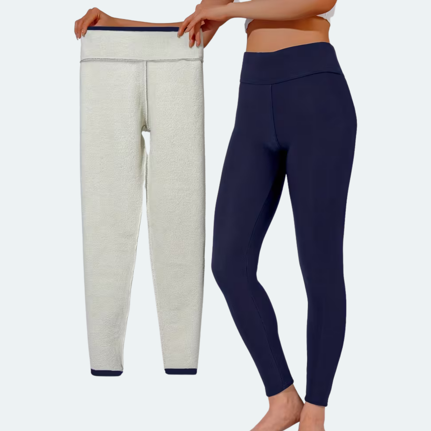 3D leggings lined with fleece | Footless.